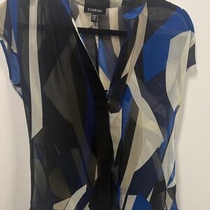 Bebe Multicolor Abstract Women's Blouse